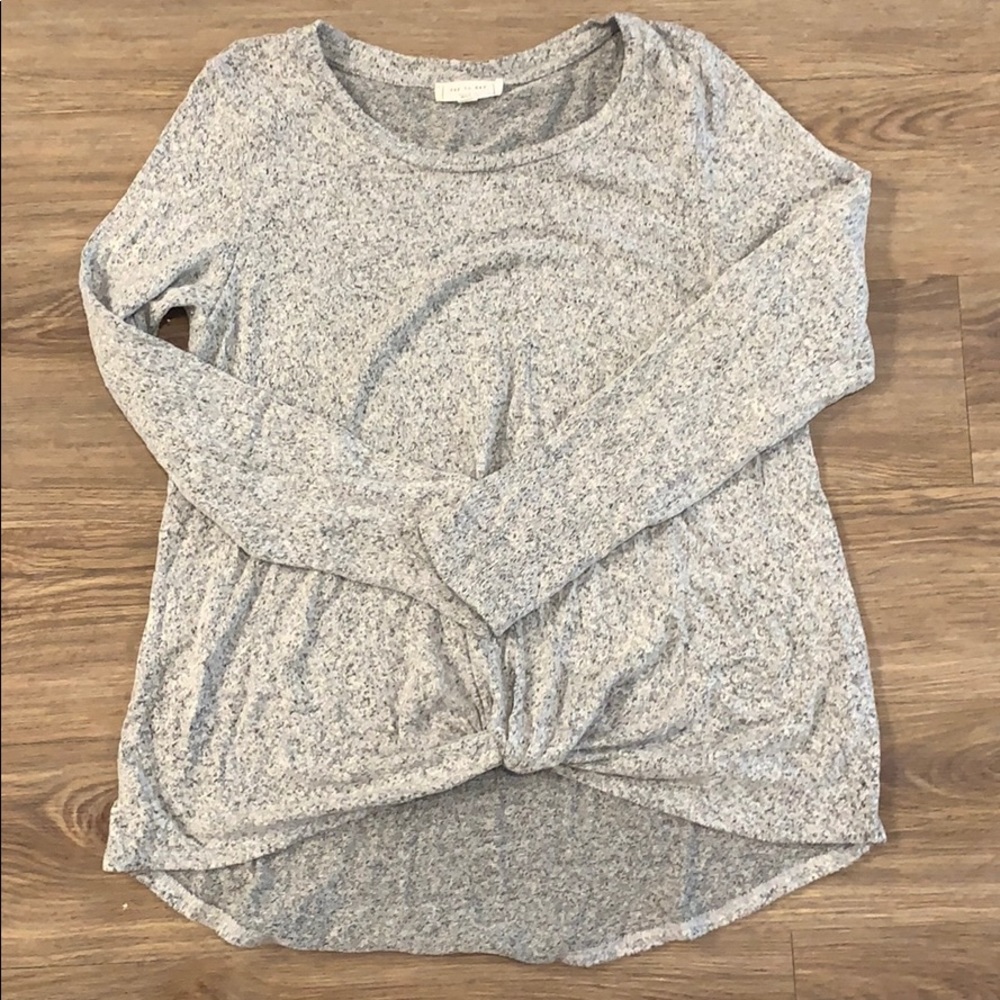 Tie front long sleeve light sweater